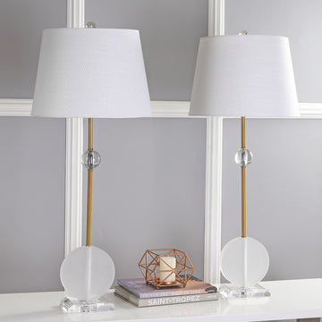 Spencer 34" Crystal/Metal LED Table Lamp - JONATHAN Y